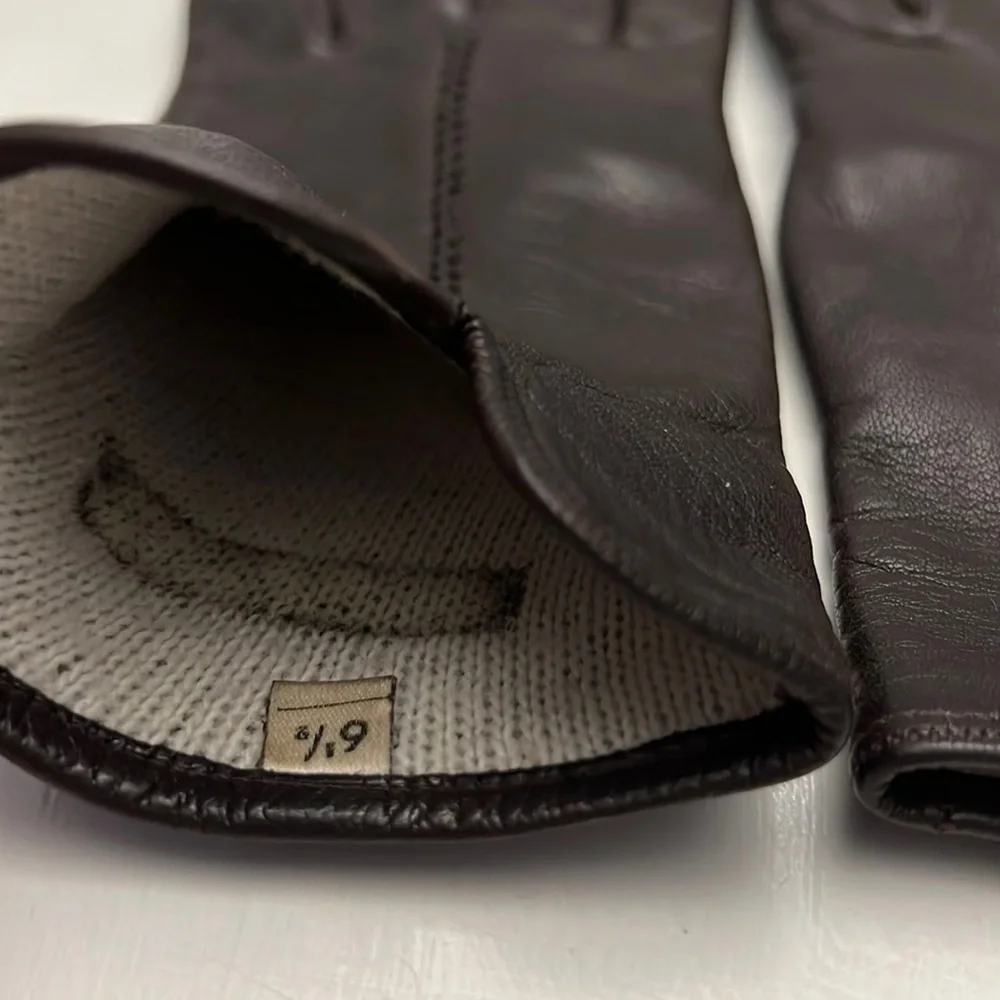 Grandoe Handstitched Italian Leather Women’s Gloves Size 6.5